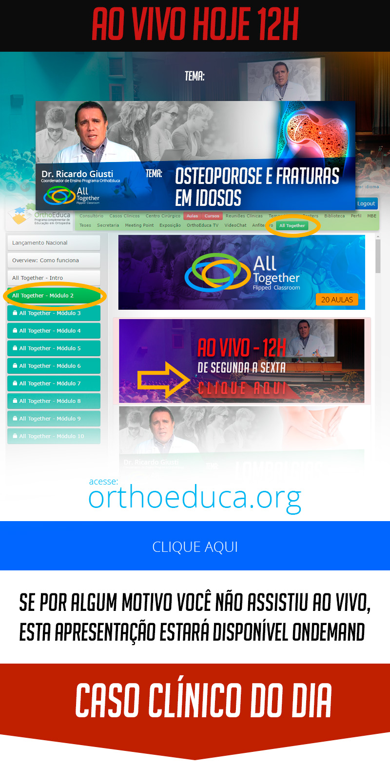 Osteoporose e Fraturas em Idosos - Caso clnico de hoje no All Together s 12h Participe!