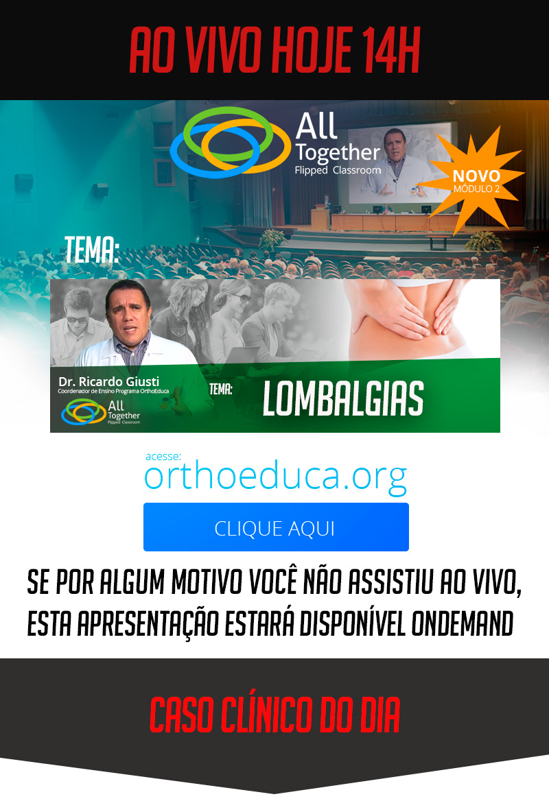 Lombalgias - Caso clínico de hoje no All Together às 14h Participe! Lombalgias - Caso clínico de hoje no All Together às 14h Participe!